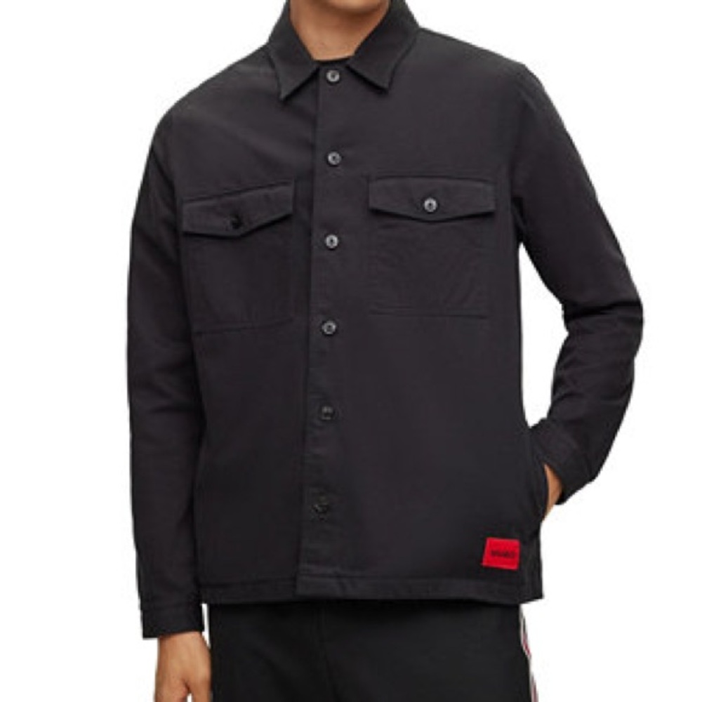 Hugo Overshirt Jacket Patch Pockets Button - image 1